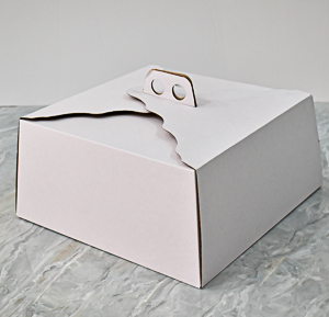 Caja de torta grande blanca 35x35x16