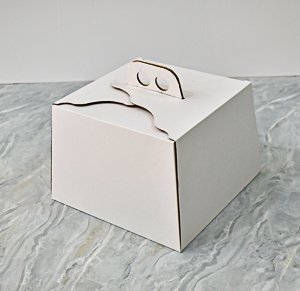 Caja de torta super mini alta blanca 20x20x17